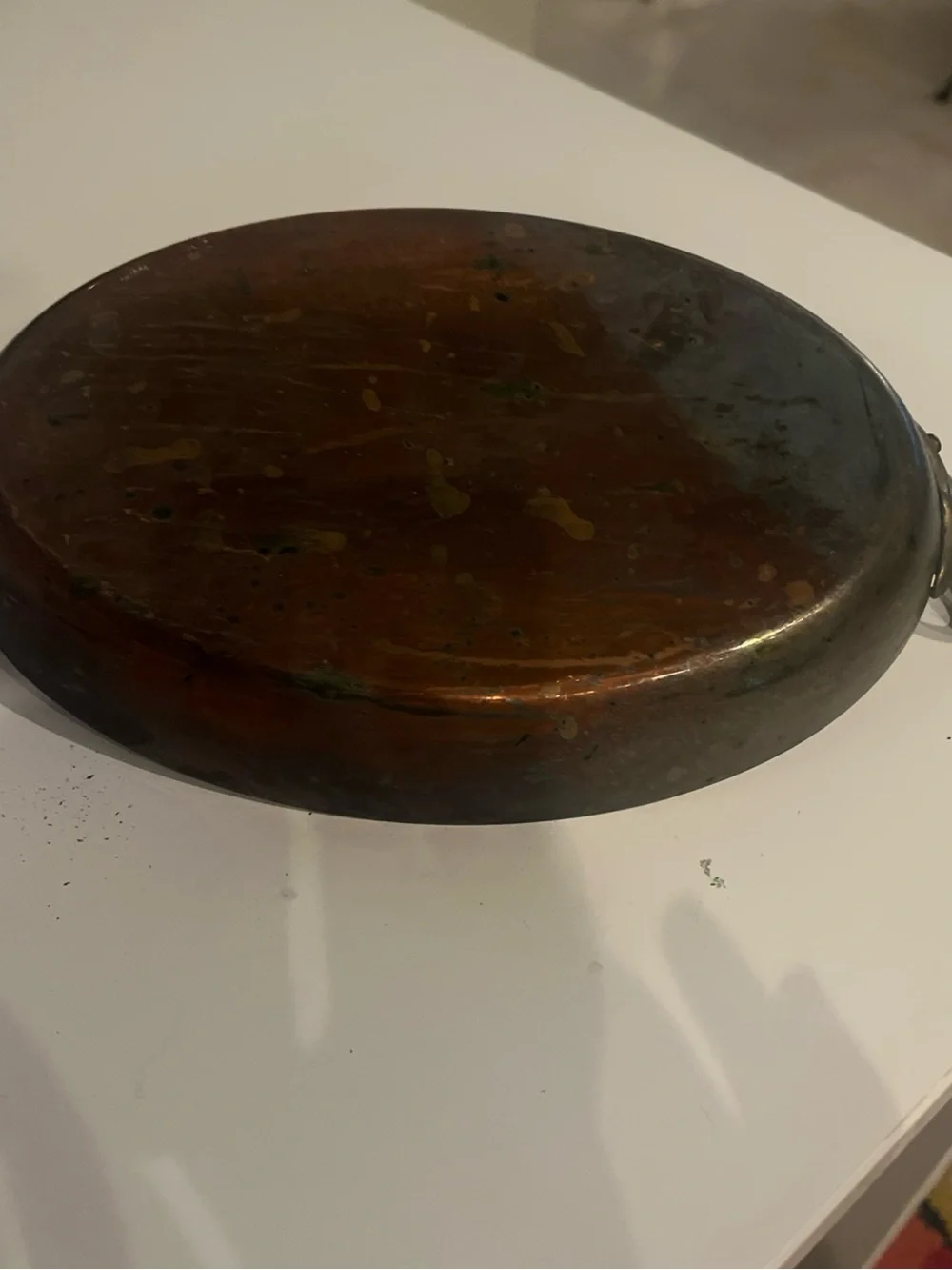 William Sonoma 10x7 Copper Au gratin Oval Pan/Brass Handles France